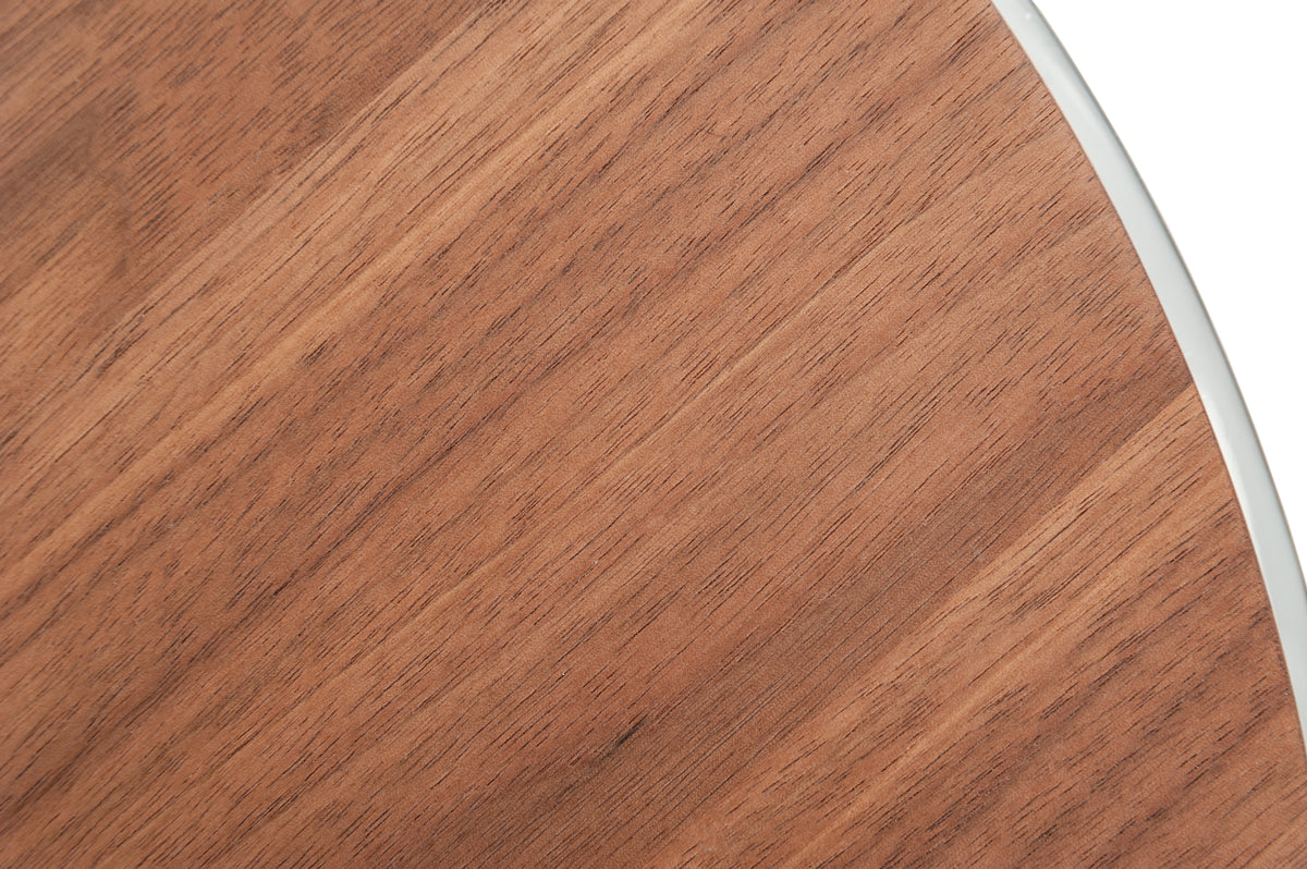 Silvia Modern Walnut & Stainless Steel End Table