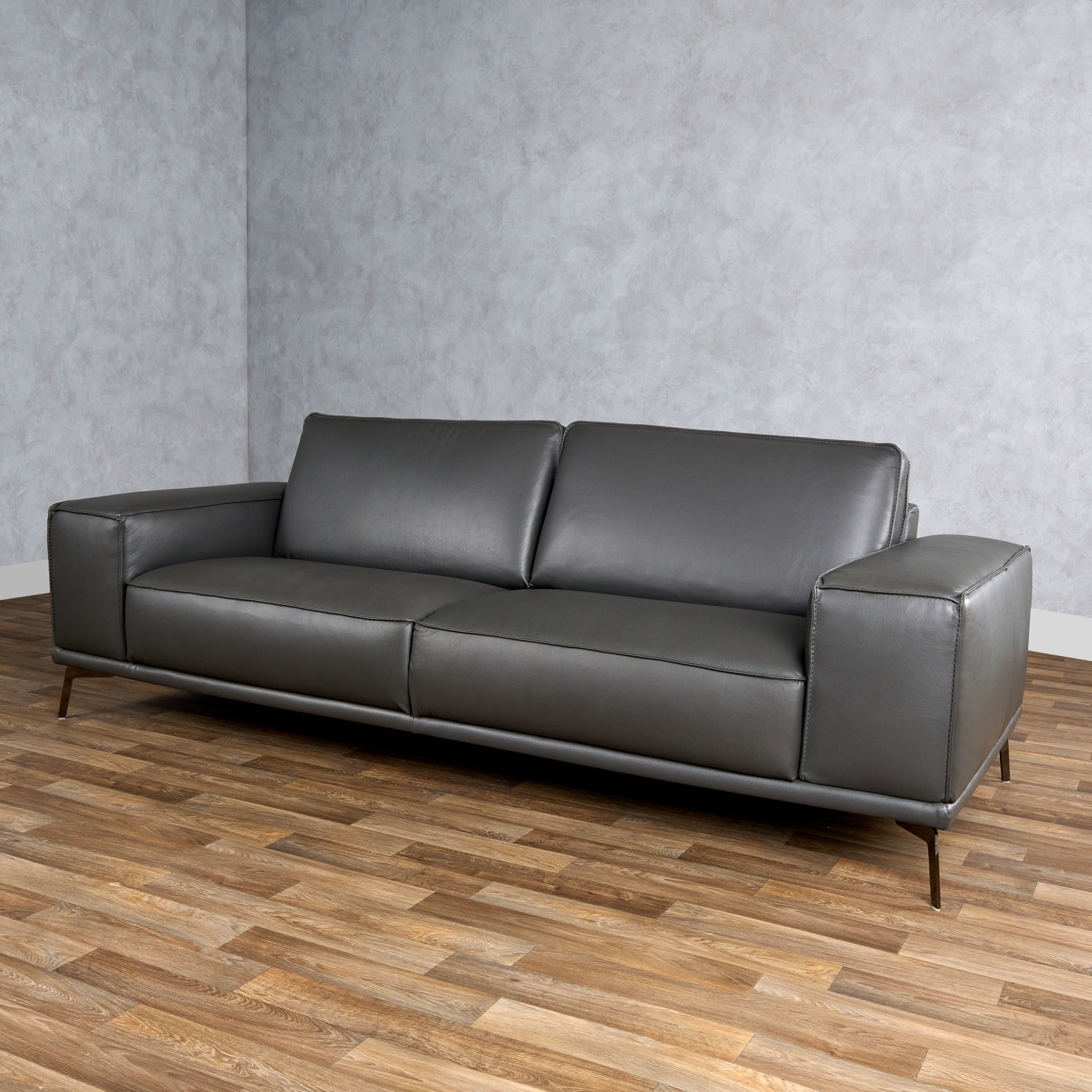 Lamod Italia Soho - Italian Grey Nirvana Fume Leather Sofa