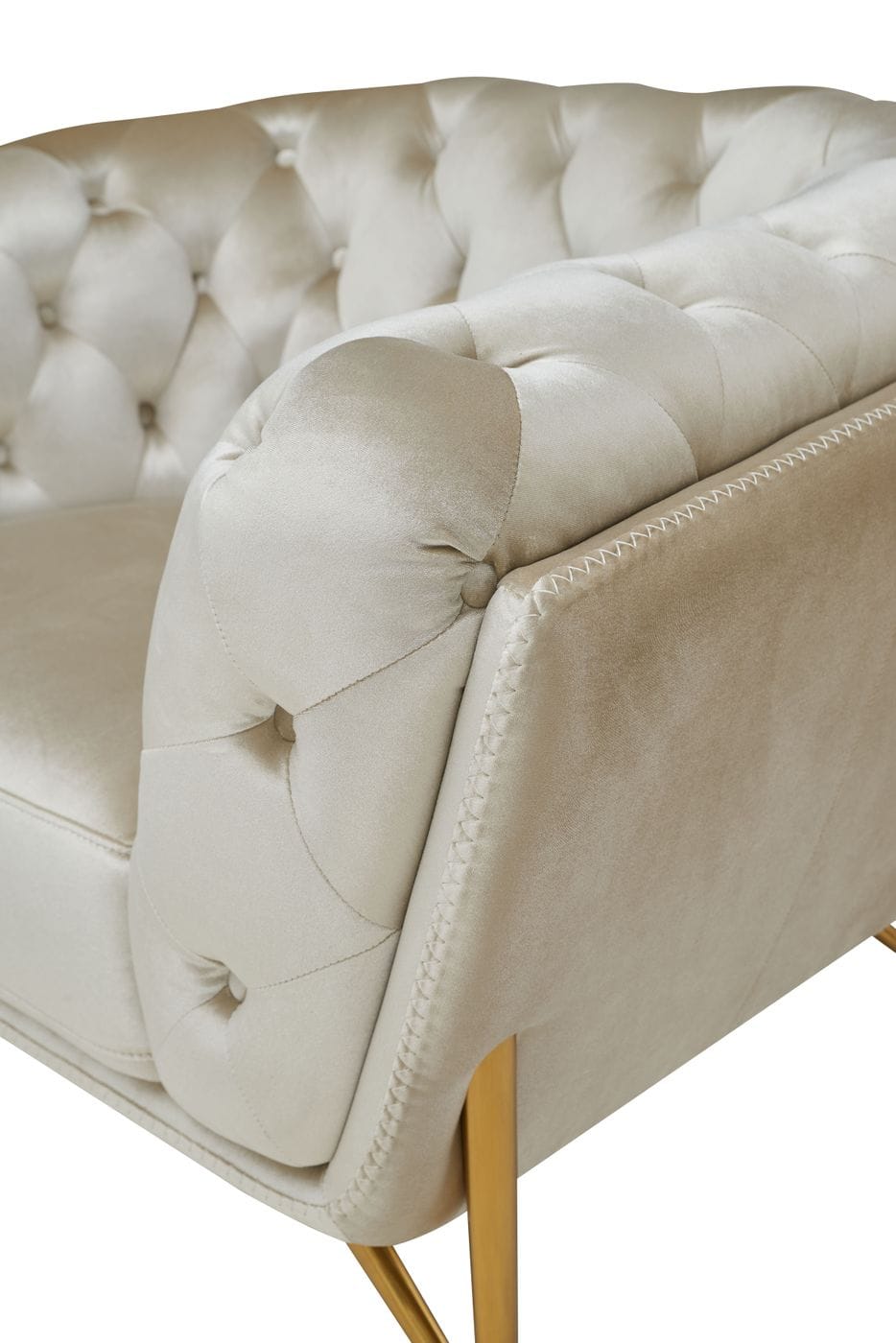 Divani Casa Stella - Transitional Beige Velvet Loveseat