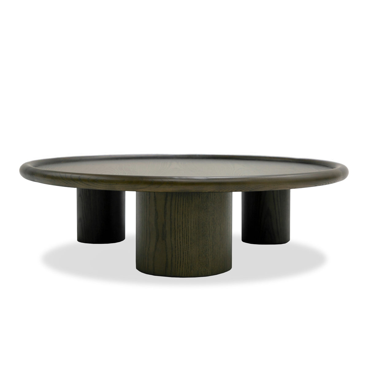Strauss - Contemporary Brown Ash Round Nesting Table Set - original 1
