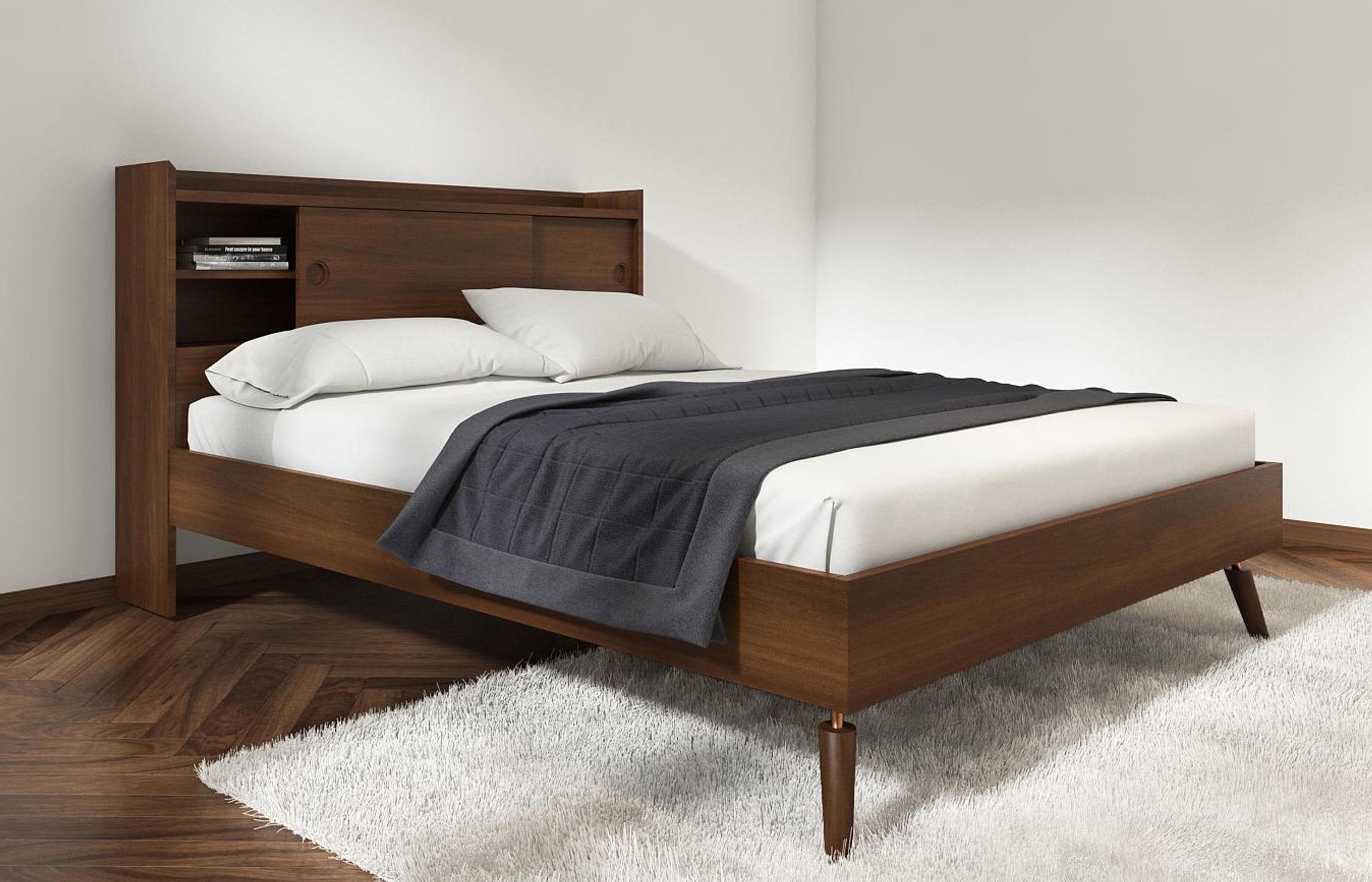 Modrest Sutton - Eastern King Mid-Century Elisa Acacia Wood Bed