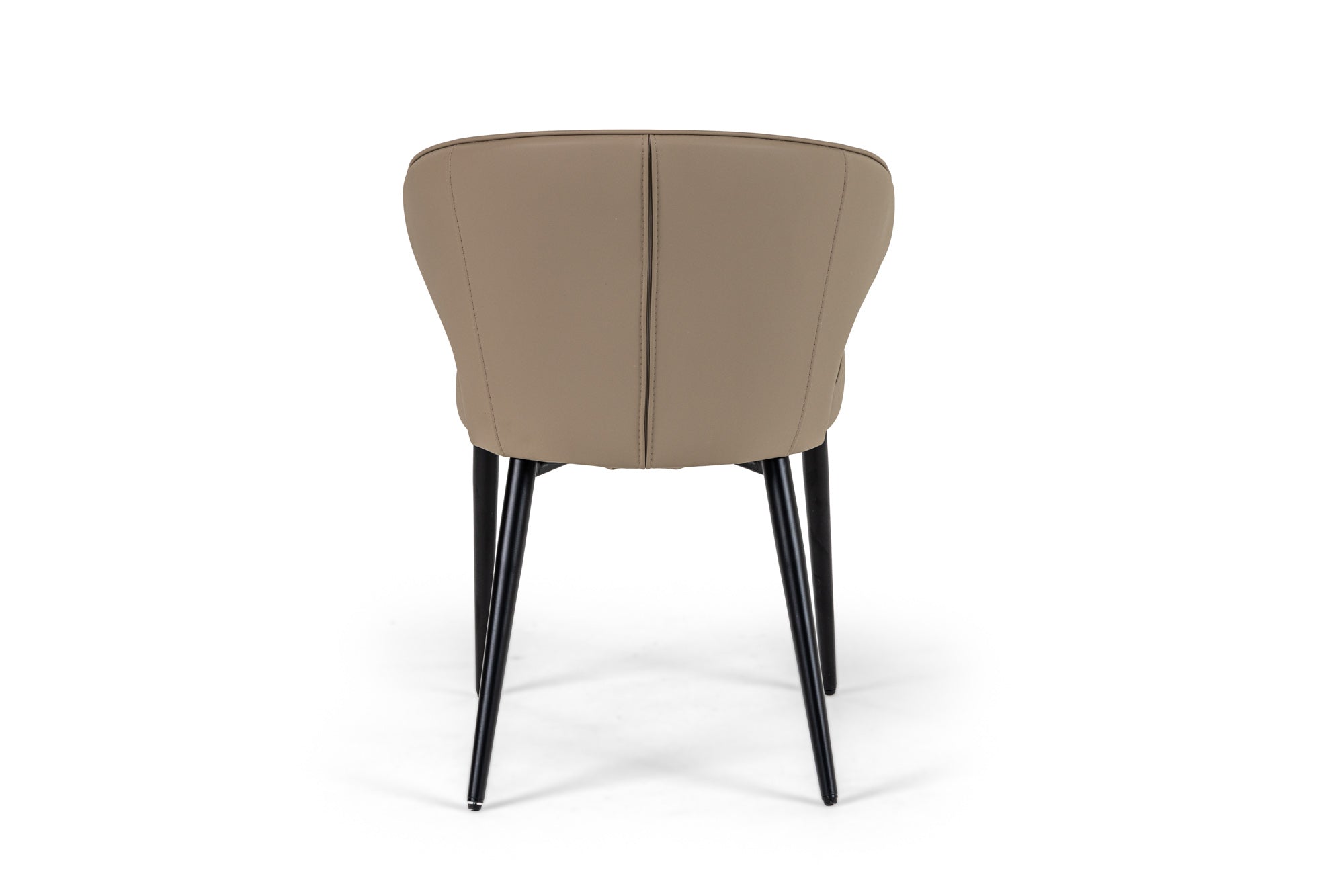 Modrest Suzie - Modern Beige Vegan Leather + Black Dining Chair (Set of 2)