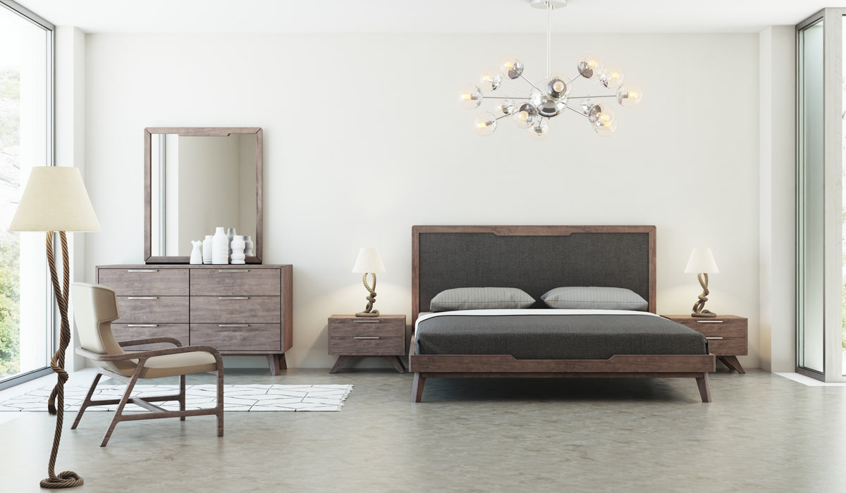 Soria Mid-Century Walnut Mirror