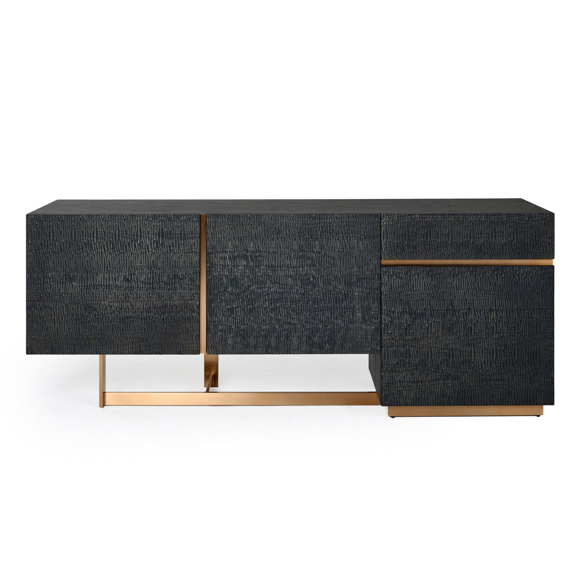 Tasha - Modern Black Ash + Brushed Gold Buffet