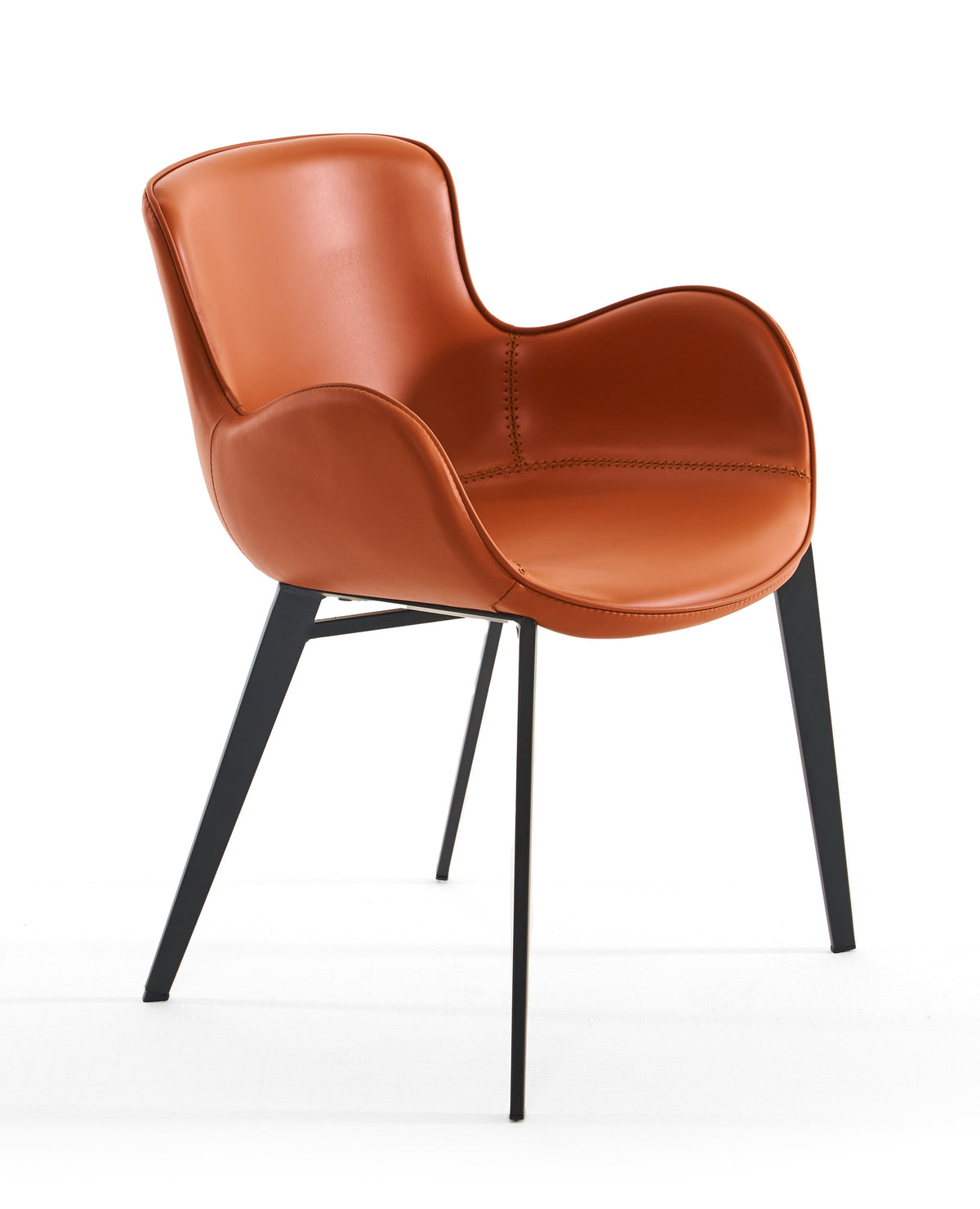 Tayla - Modern Cognac Eco-Leather Dining Chair