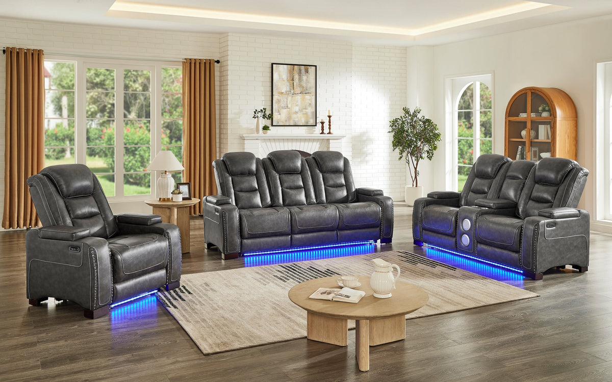 Tesla Gray 3-Piece Power Reclining Set