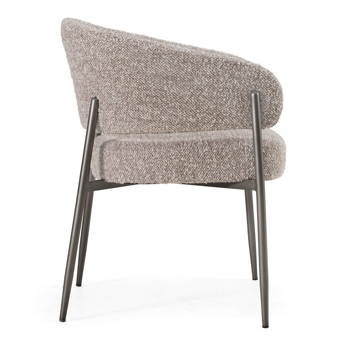 Thomas - Modern Grey Fabric + Pewter Dining Chair - original 2