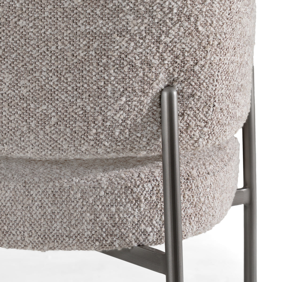 Thomas - Modern Grey Fabric + Pewter Dining Chair - original 5