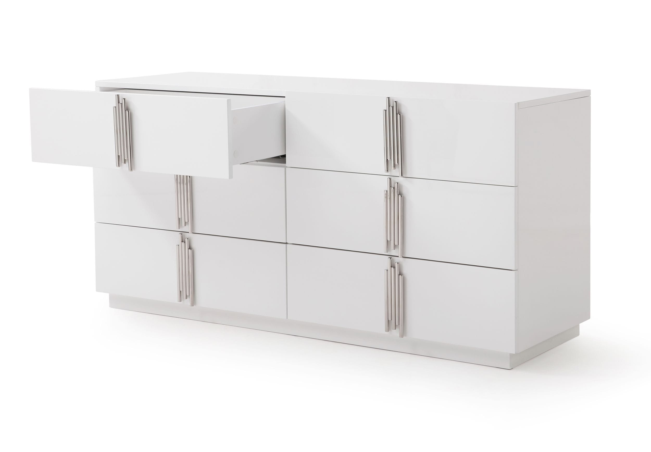 Modrest Token - Modern White & Stainless Steel Dresser