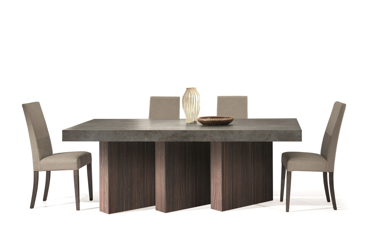 Amsterdam - Modern Grey Volcano & Eucalyptus Oak Dining Table