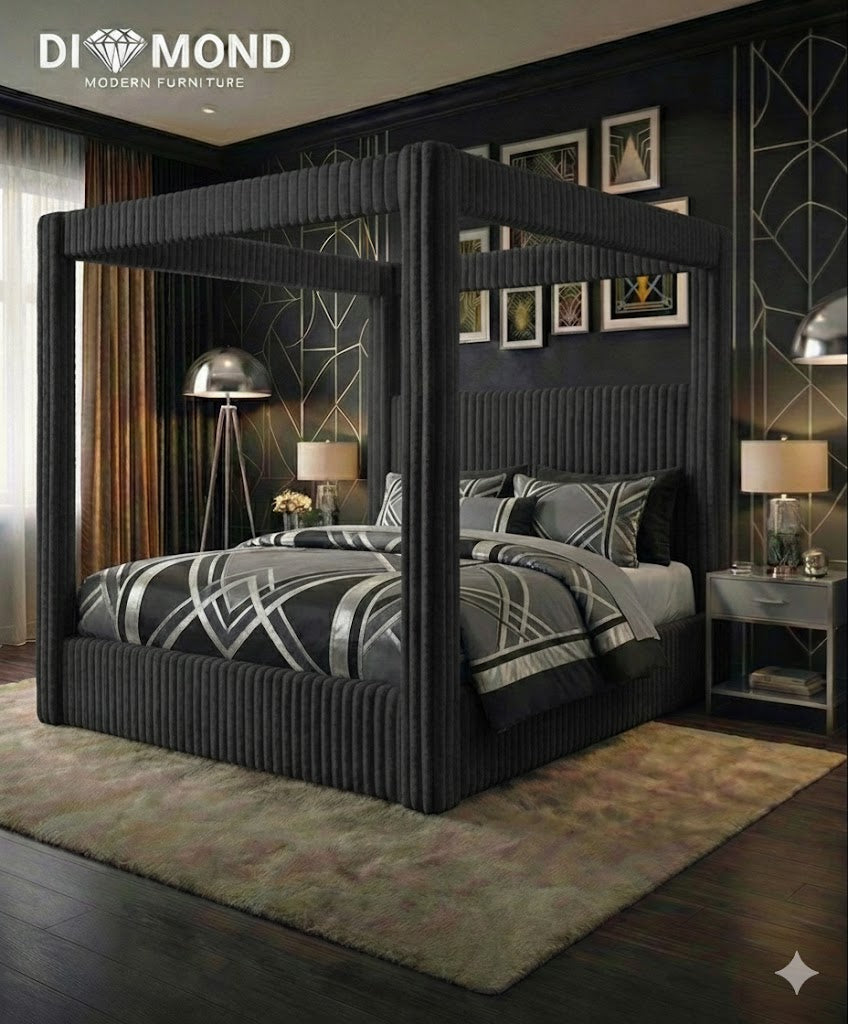The Empire Charcoal Grey bed frame