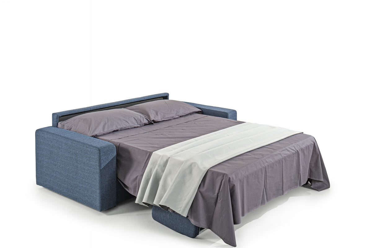Made in Italy Urrita - Modern Blue Fabric Sofa Bed withQueen Size Mattress