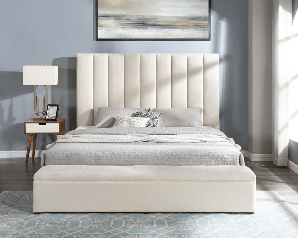 Valencia - Platform Storage Bed BLACK, GRAY, BEIGE