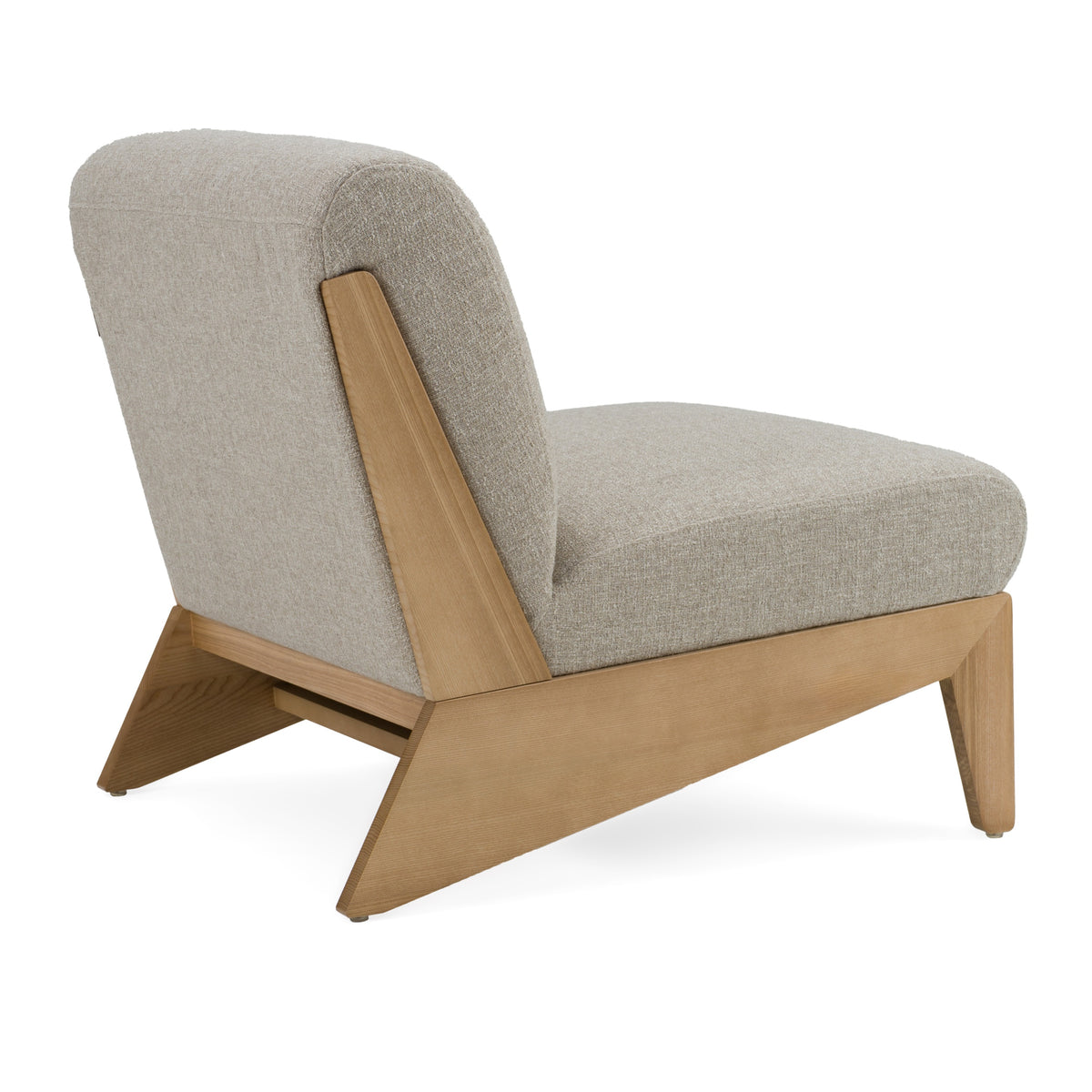 Vance - Modern Sand Fabric + Wood Accent Chair