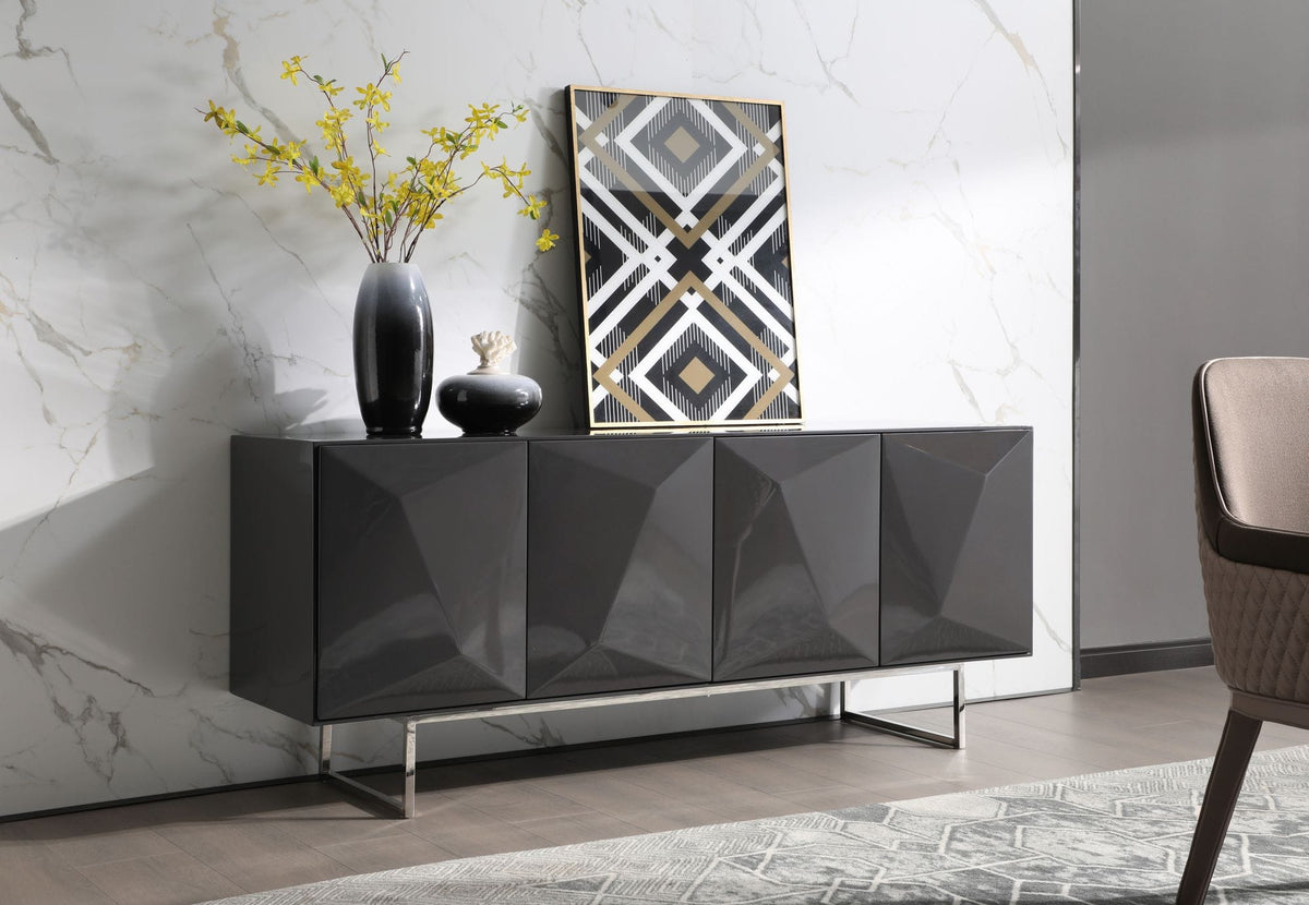 Vanguard - Modern Dark Grey High Gloss Buffet