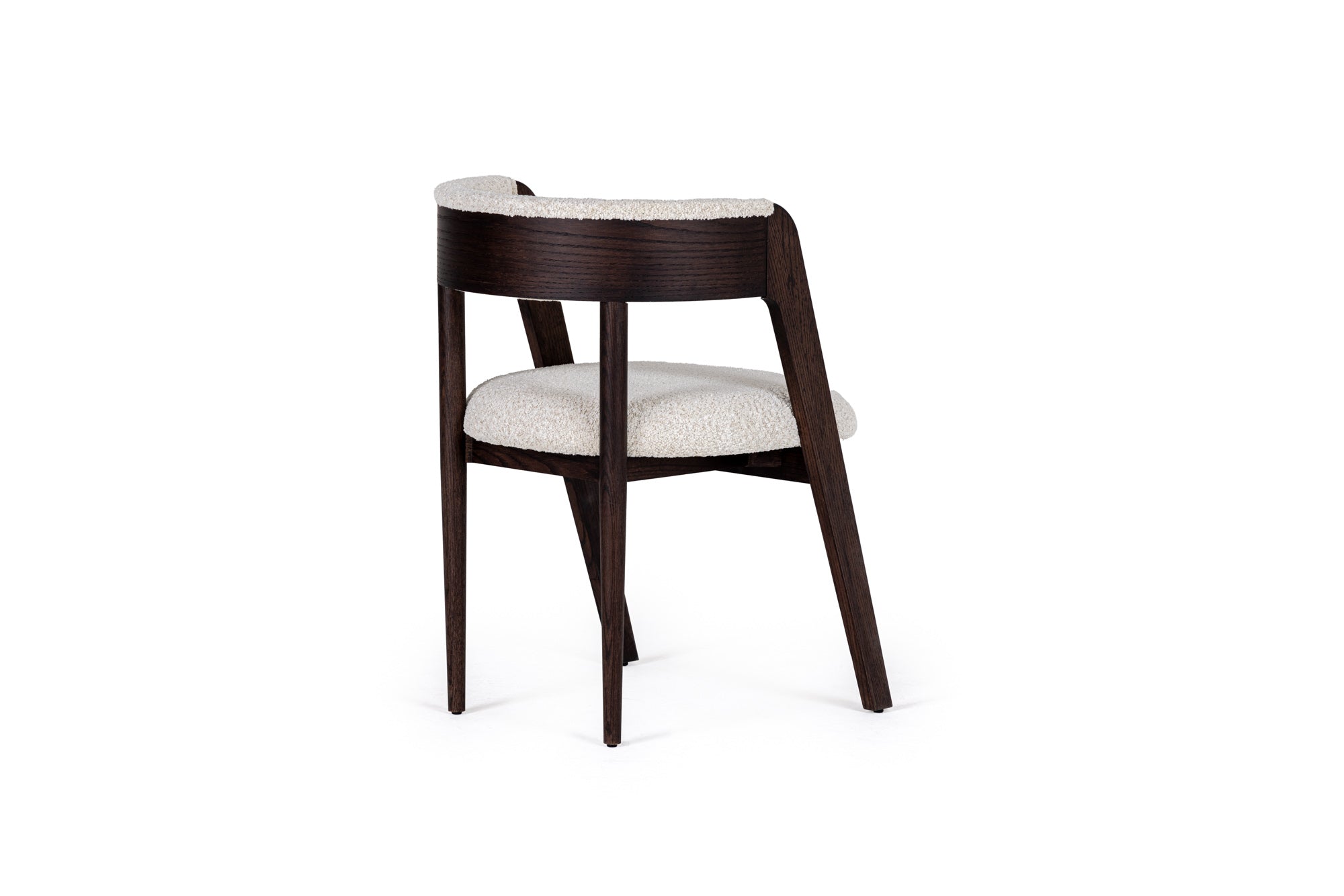 Modrest Vegas  - Modern Cream Fabric + Walnut Oak Dining Chair (Set of 2)