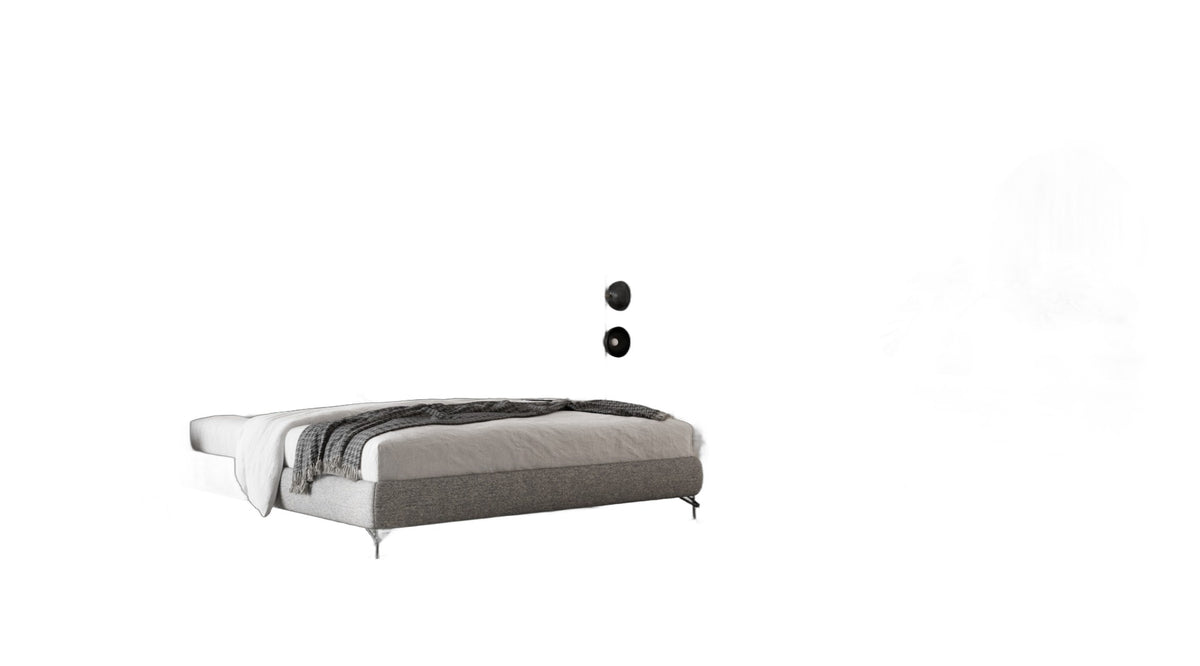 Aria - Italian Modern Grey Fabric Bed