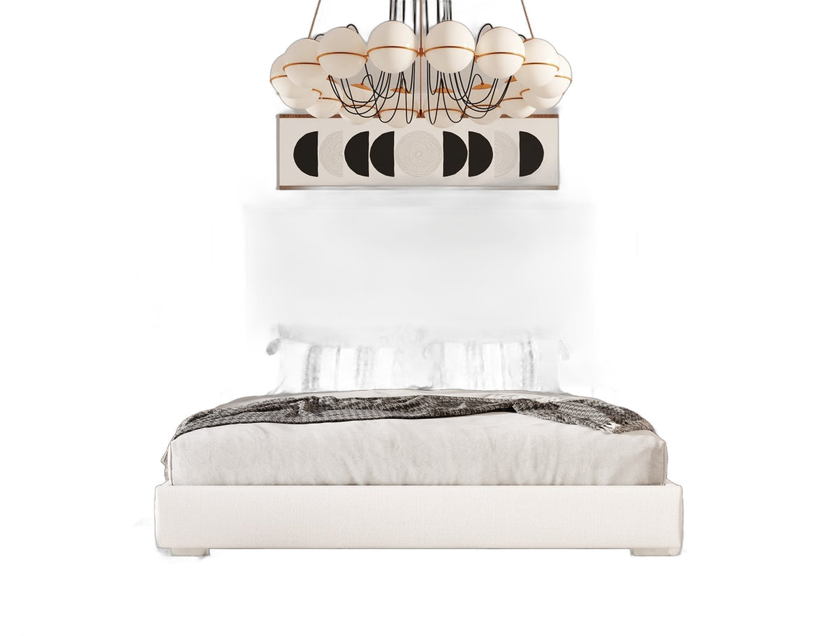 Sogno - Italian Modern Beige Fabric High Headboard Q Bed