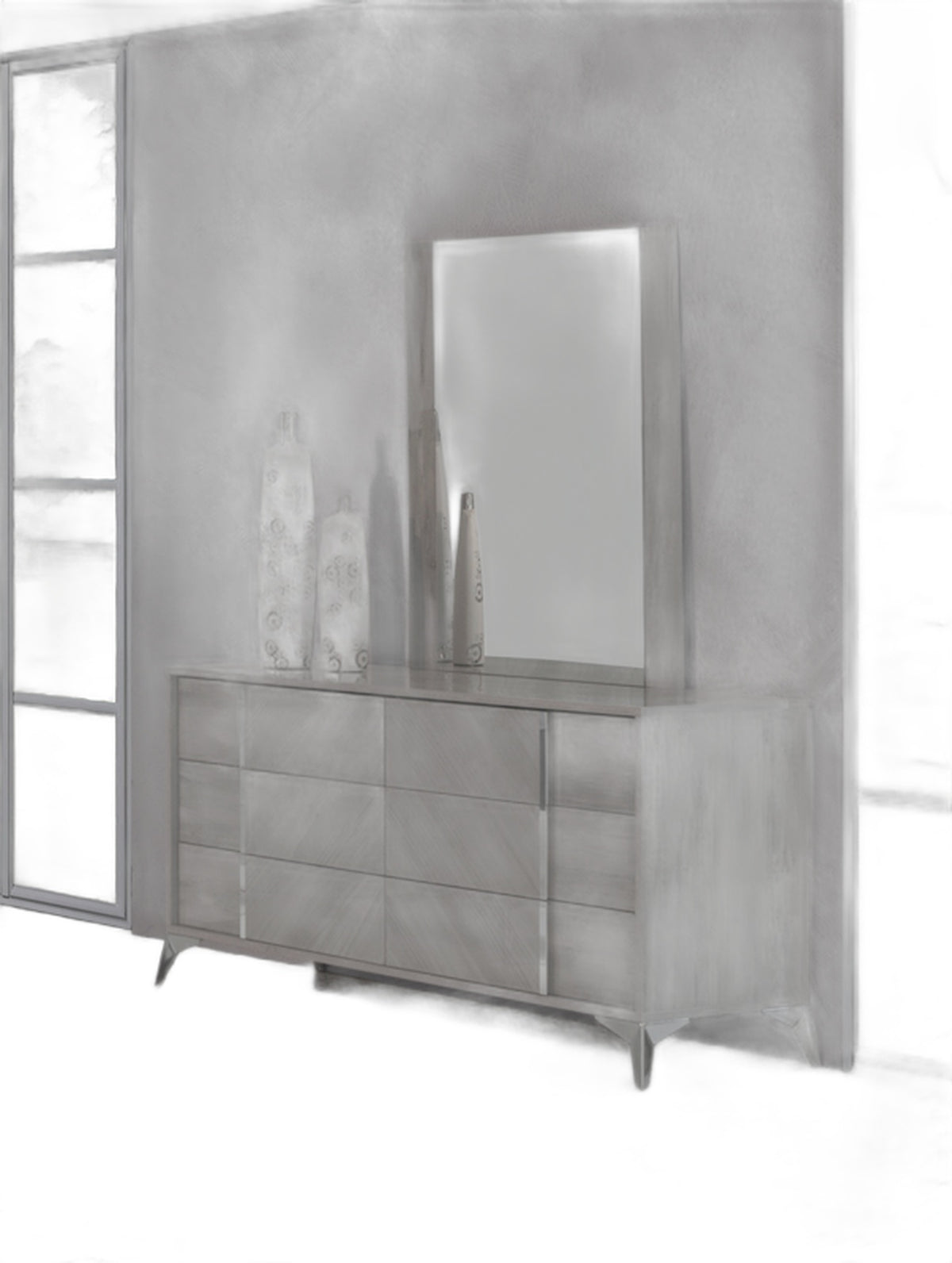 Alexa Italian Modern Grey Dresser