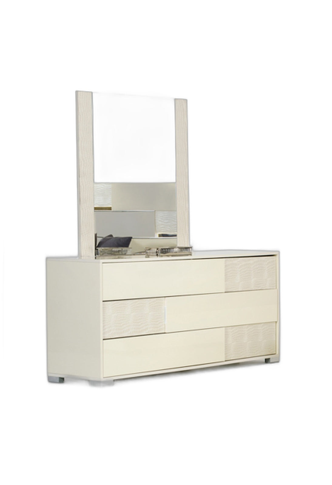 Monza Italian Modern Beige Mirror