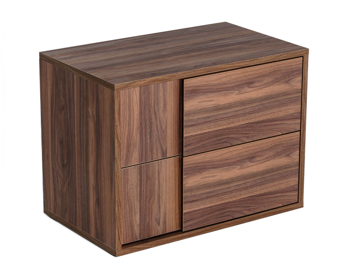 Asus - Italian Modern Walnut Nightstand