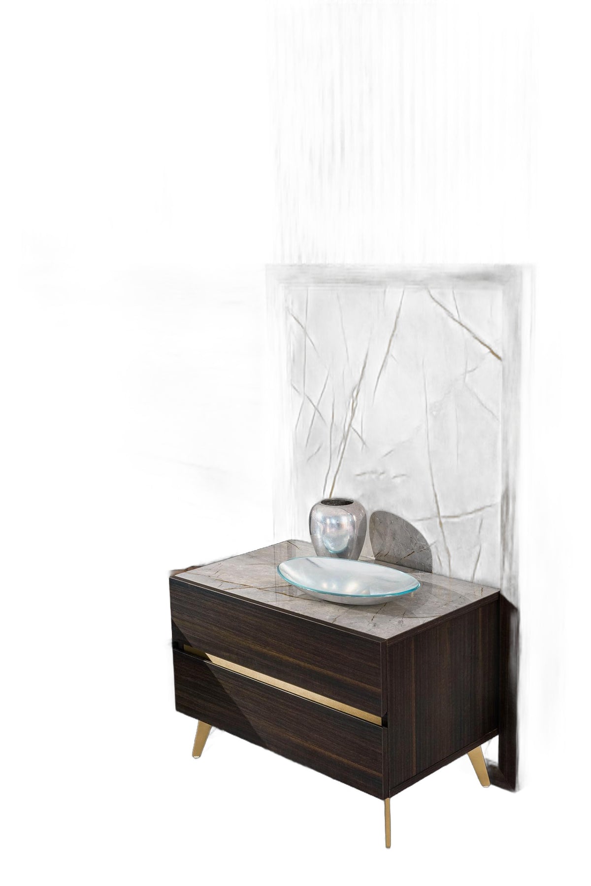 Velondra - Modern Eucalypto + Marble 4-Piece Bedroom Set