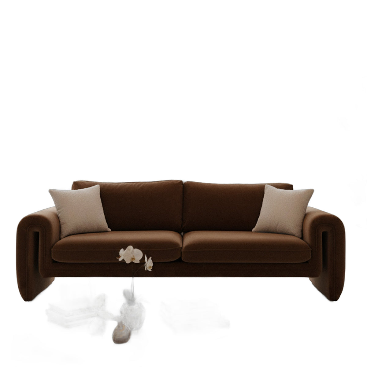 Bentley - Modern Brown Velvet Sofa Set