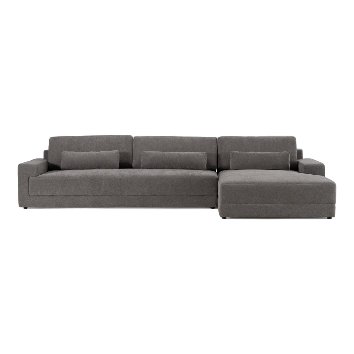 Loki - Modern Grey Fabric Right Facing Sectional Sofa