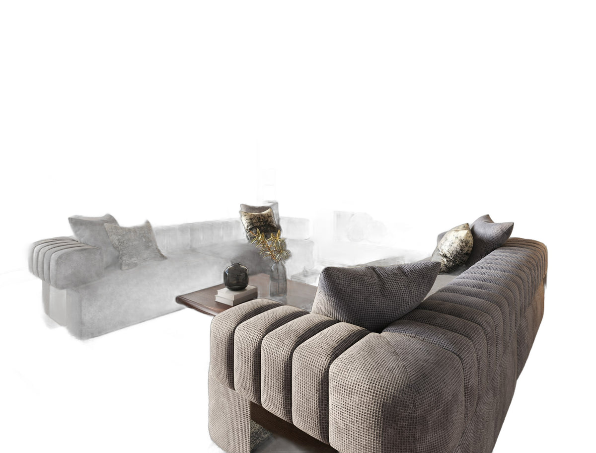 Moreno - Modern Grey Fabric 4-Seater Sofa