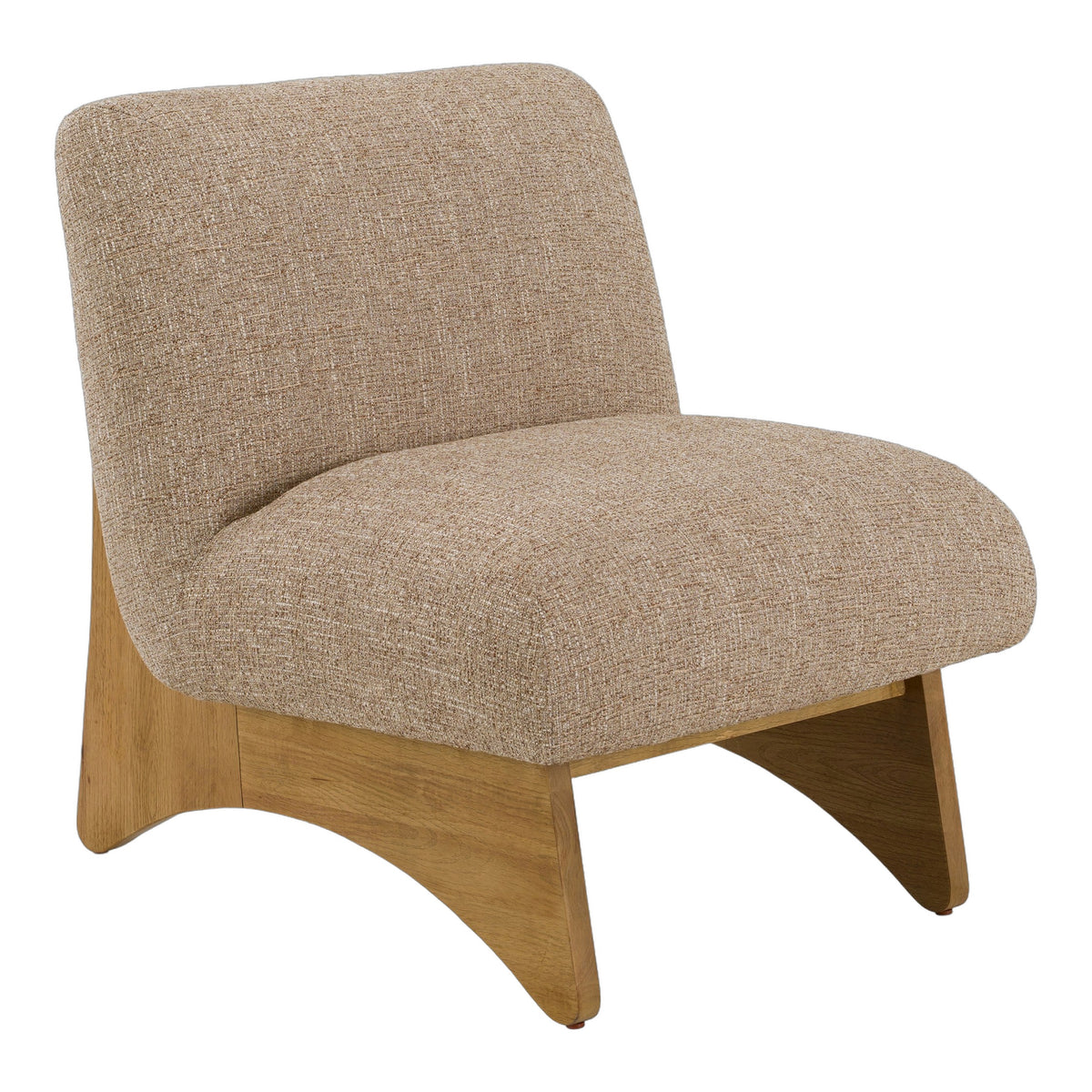 Tamari - Modern Tan Fabric + Natural Oak Accent Chair