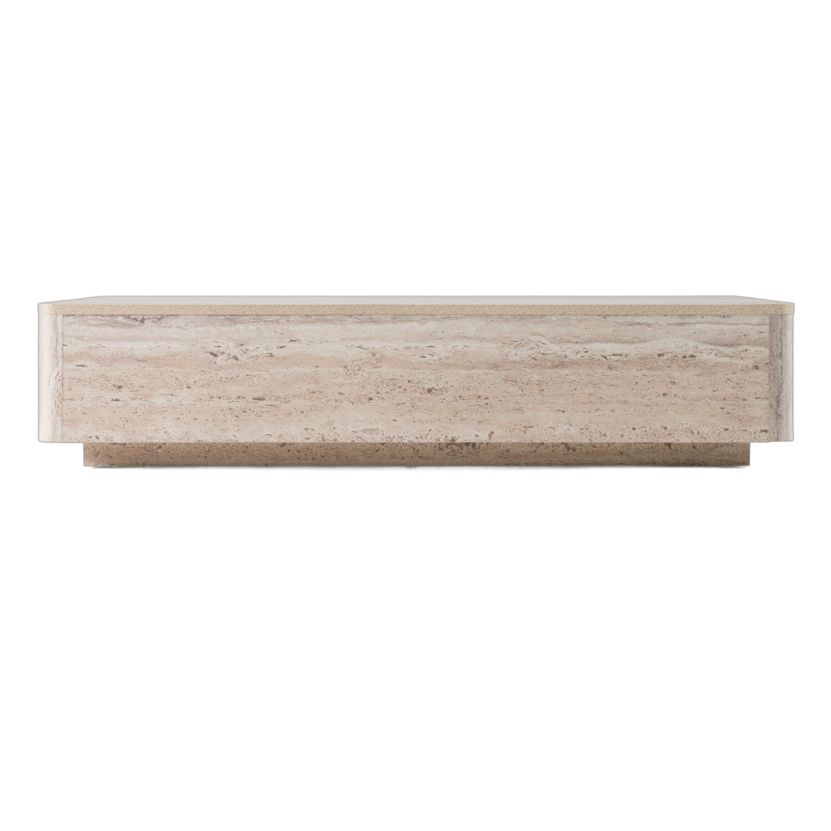 Roma - Modern Faux Travertine Rectangular Coffee Table