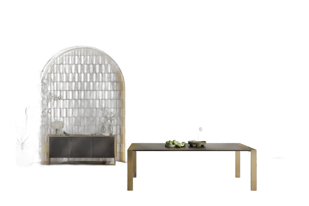 Fauna - Modern Wenge and Brass Dining Table