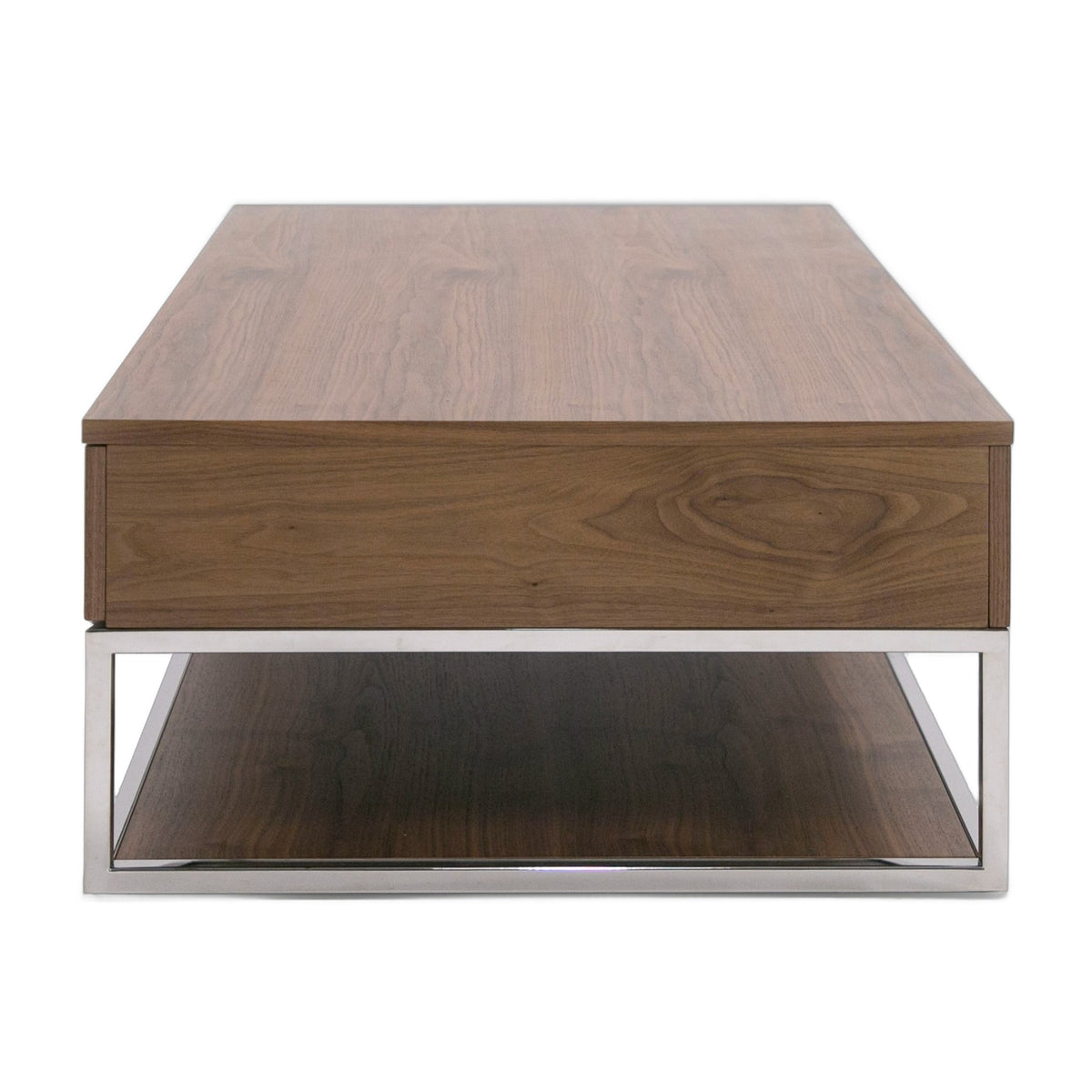 Heloise - Modern Walnut and Stainless Steel Coffee Table