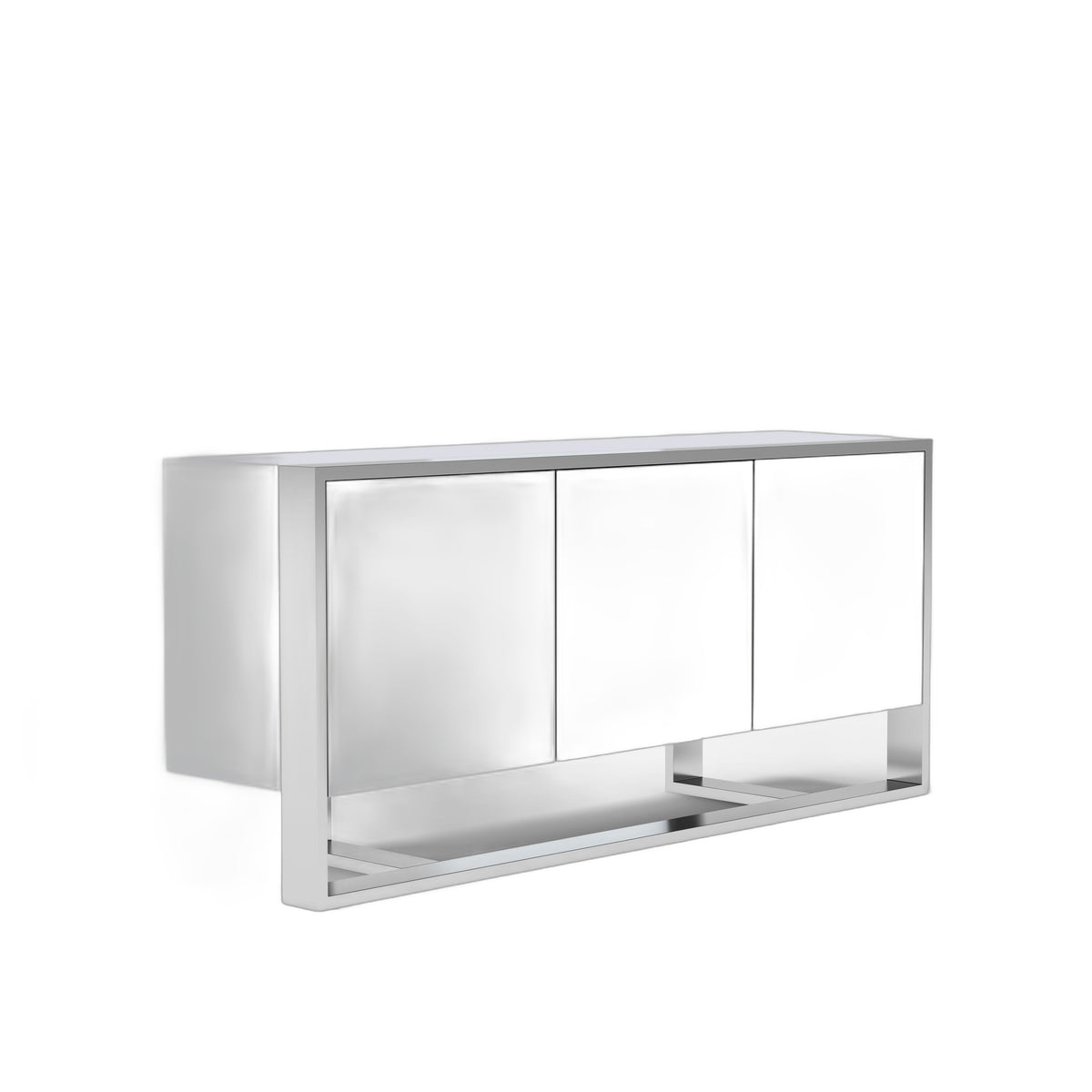 Fauna - Modern White High Gloss & Stainless Steel Buffet