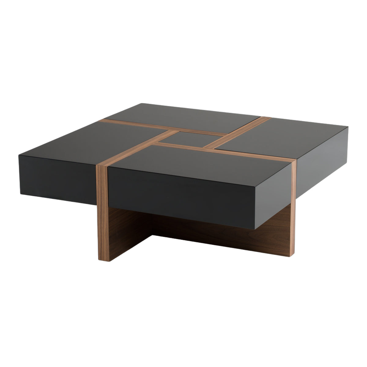 Makai Modern Black & Walnut Coffee Table