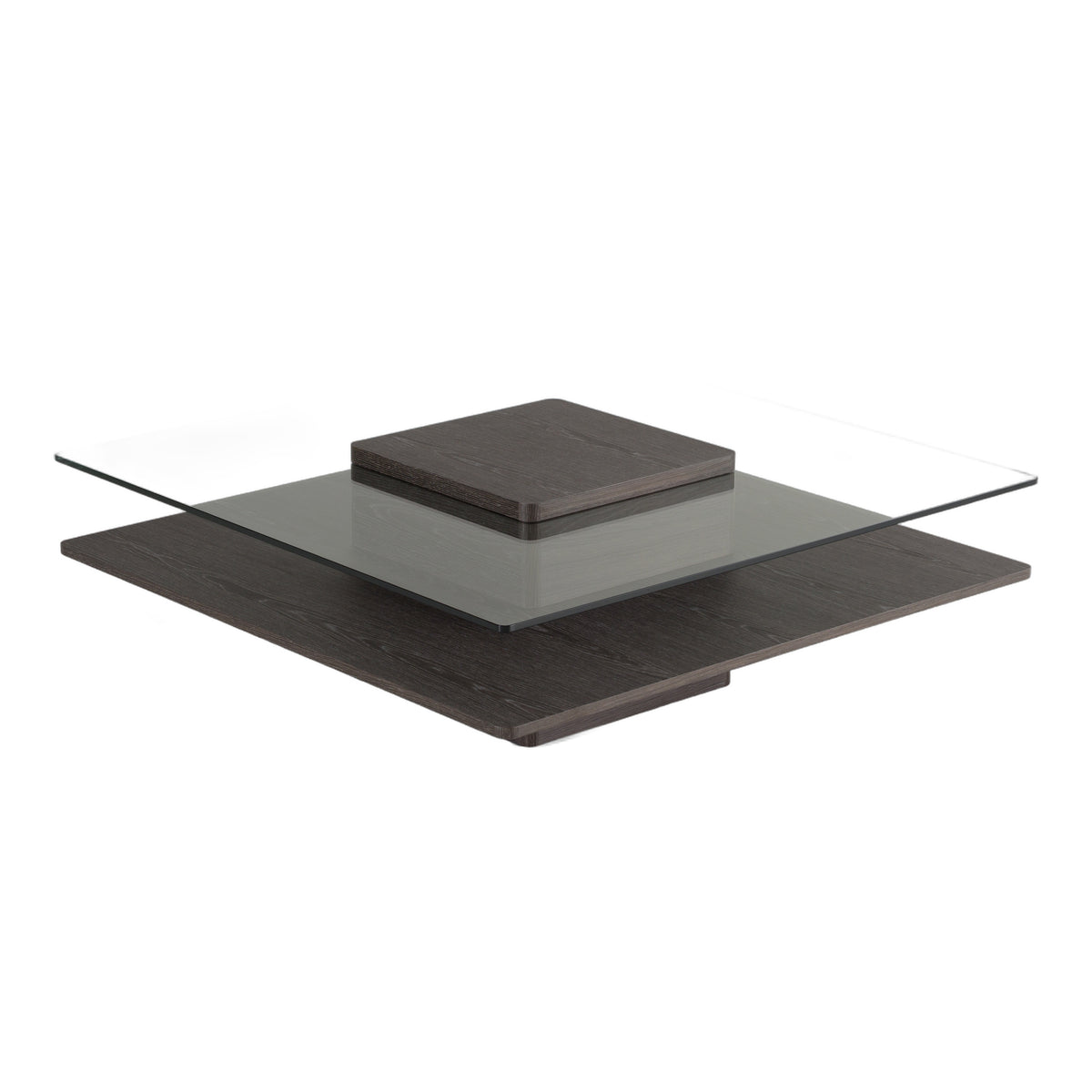 Clarion Modern Grey Elm & Glass Coffee Table