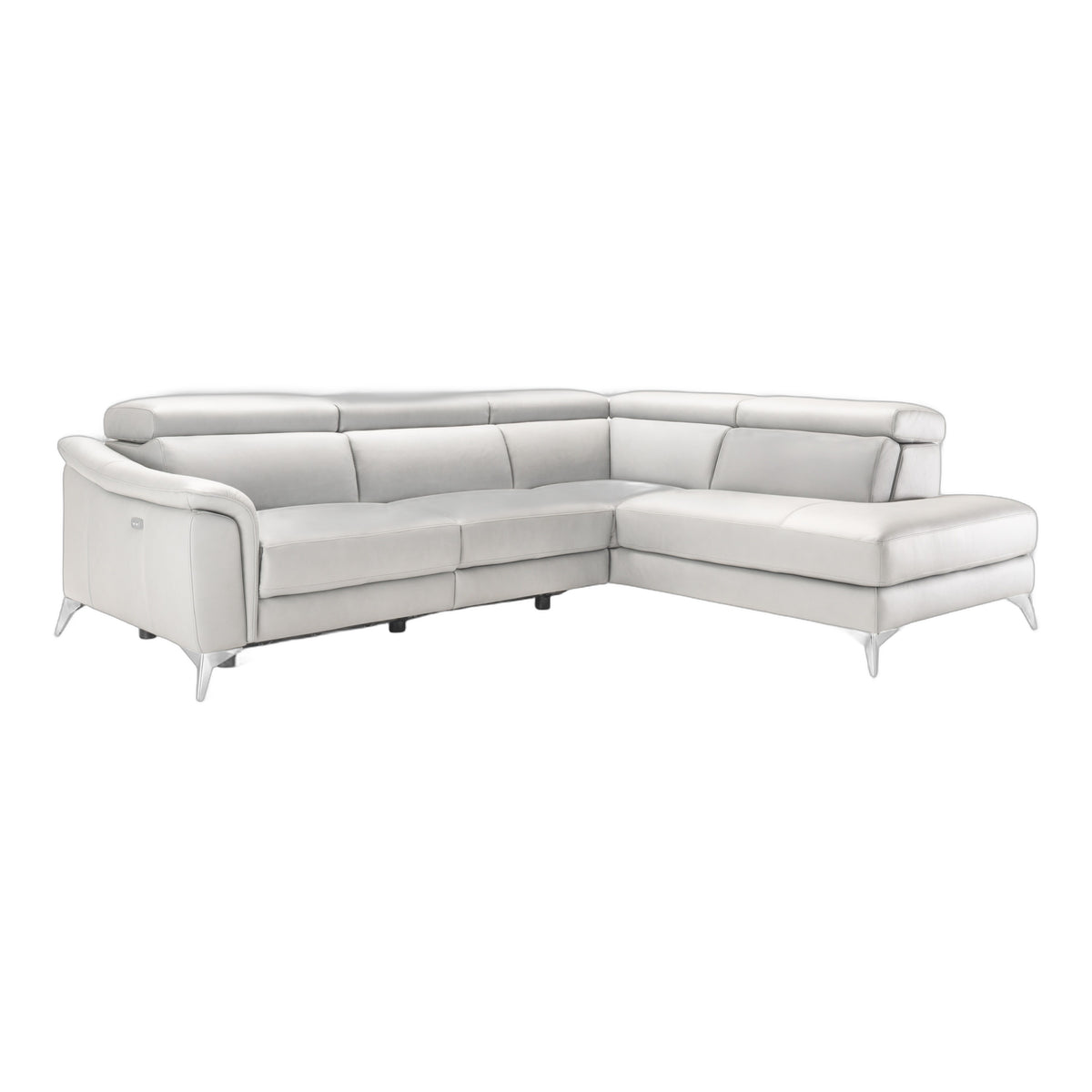 Monte Carlo - Italian Modern White Leather Right Facing Sectional Sofa