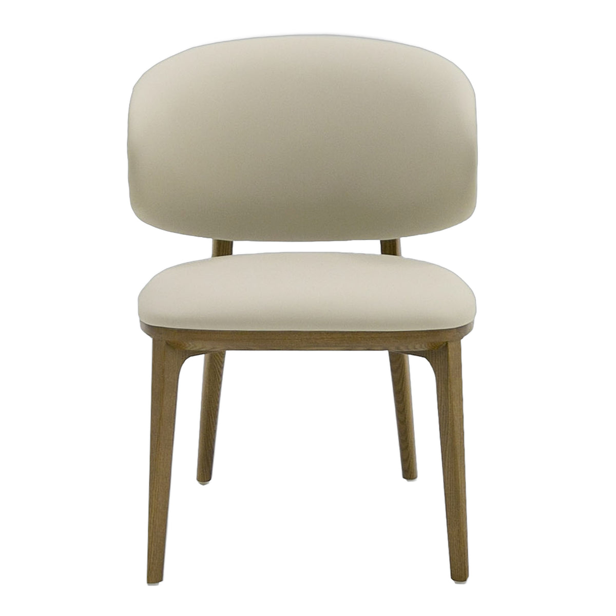 Chance - Contemporary Cream and Brown Leatherette Walnut Dining Chair