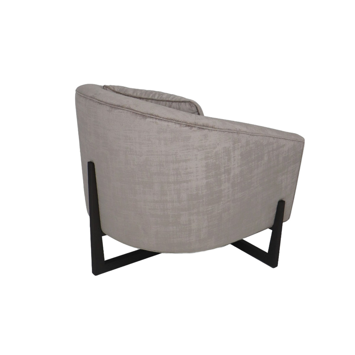 Forbis - Contemporary Light Grey Fabric + Brown Accent Chair