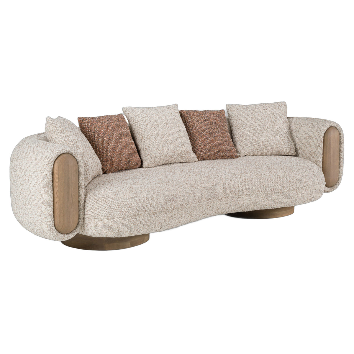 Raywood - Modern Multicolored Boucle Fabric + Ash Sofa