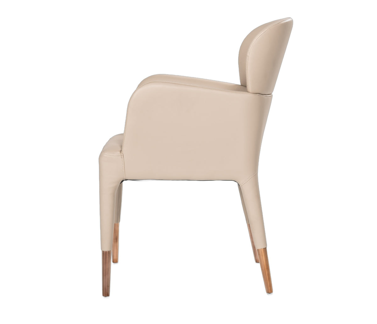 Ogden Modern Beige & Rosegold Dining Armchair