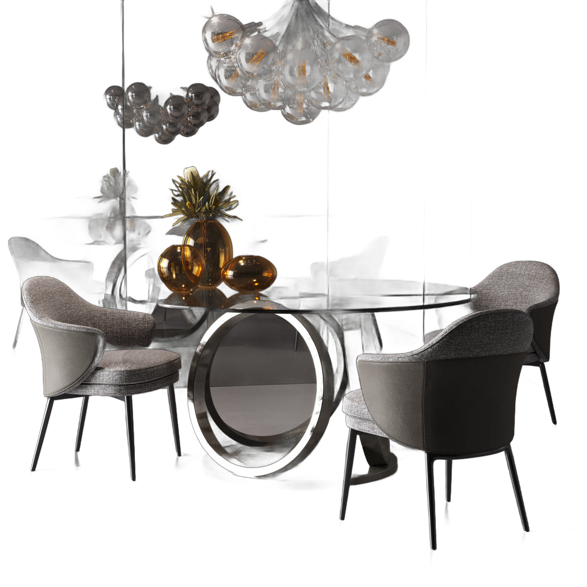 Cora - Modern Grey Fabric & Leatherette Dining Chair