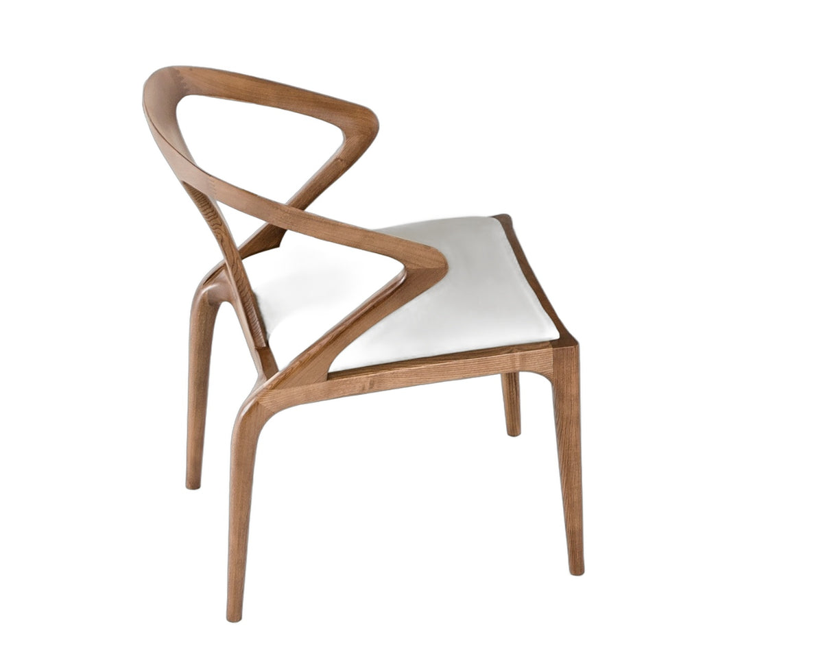 Campbell Mid-Century Modern Taupe Leatherette & Walnut Dining Chair