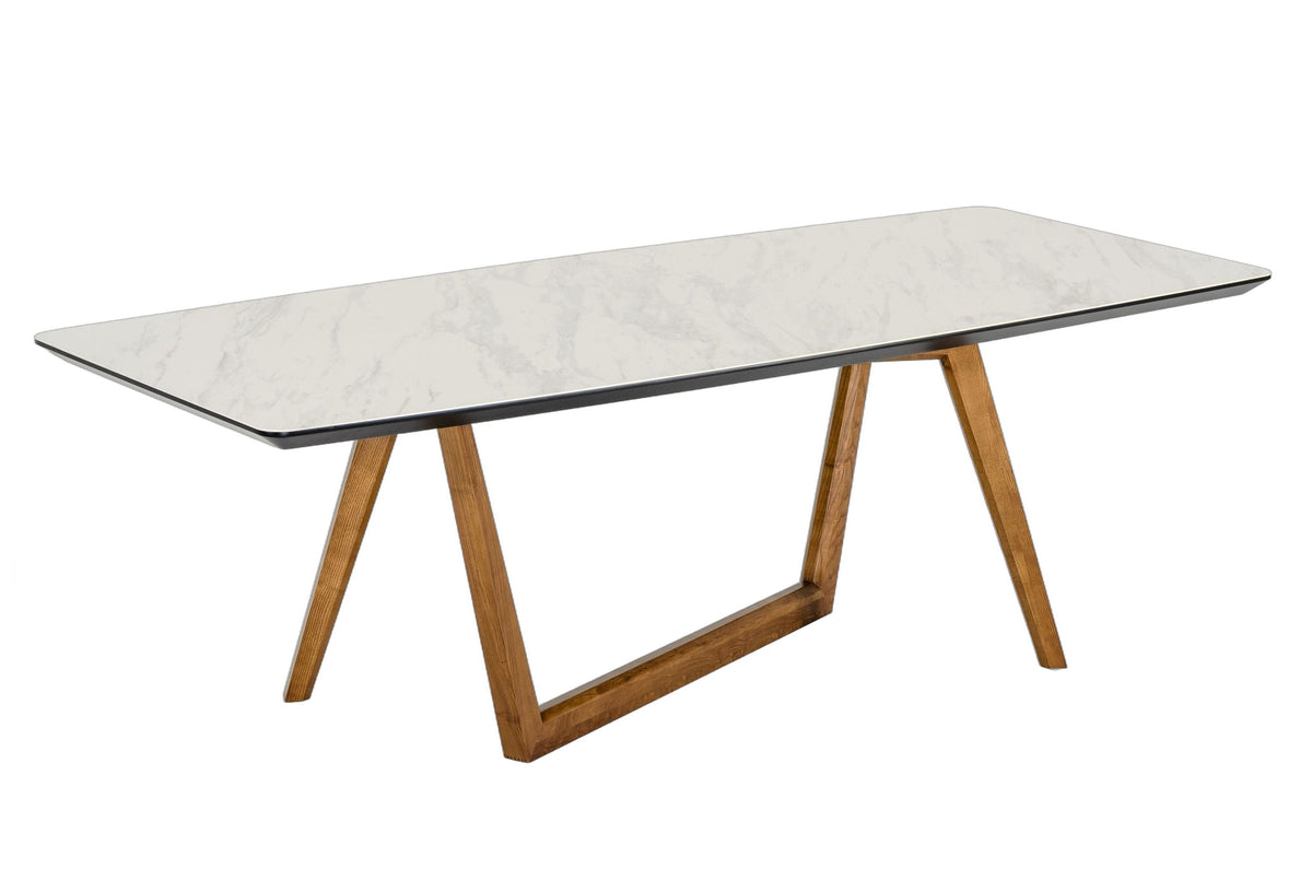 James - Contemporary Walnut & White Dining Table