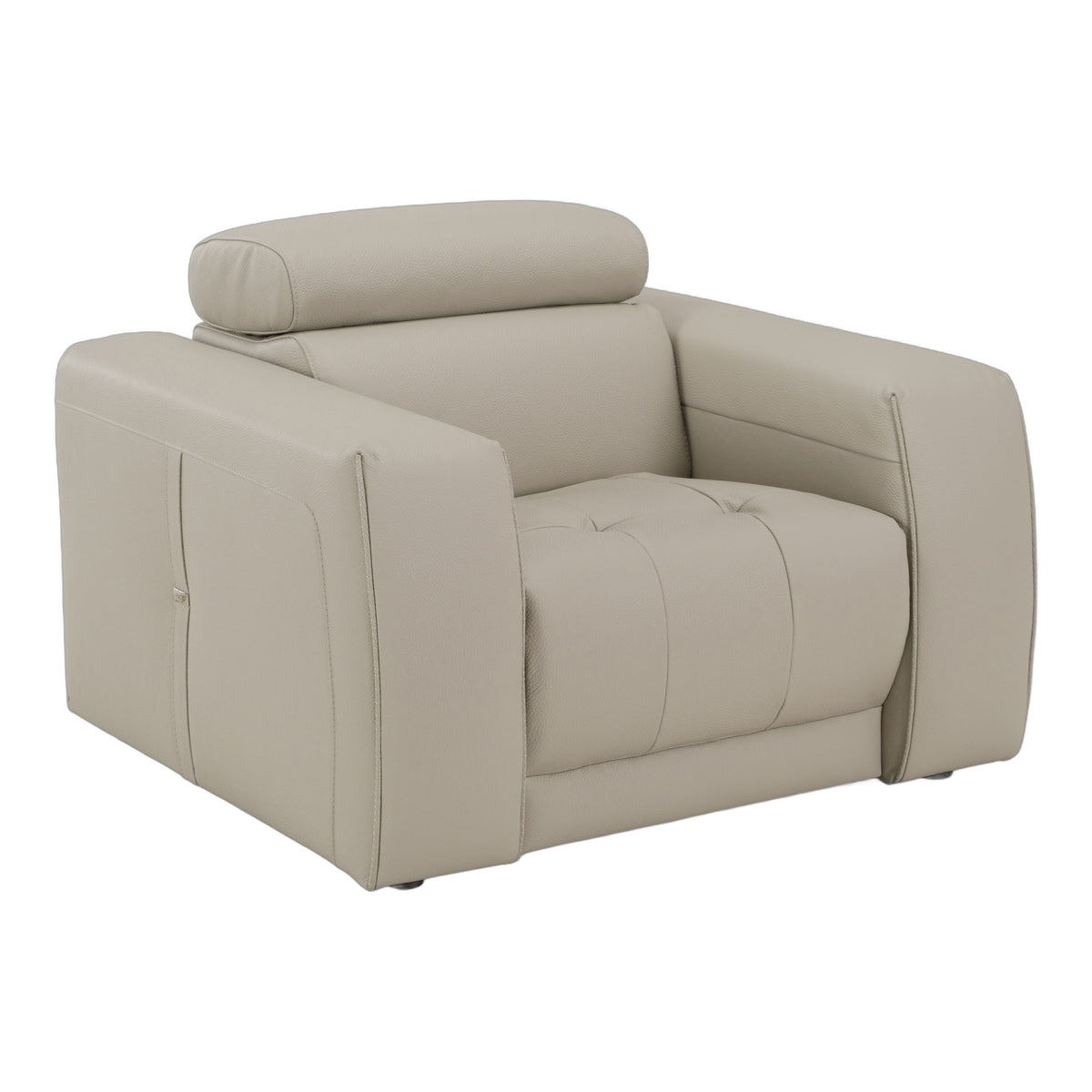 Dalton - Modern Italian Light Grey Leather Recliner Chair