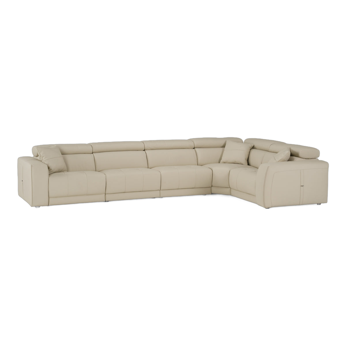 Dalton - Modern Italian Oyster Leather Sectional + 2 Recliners