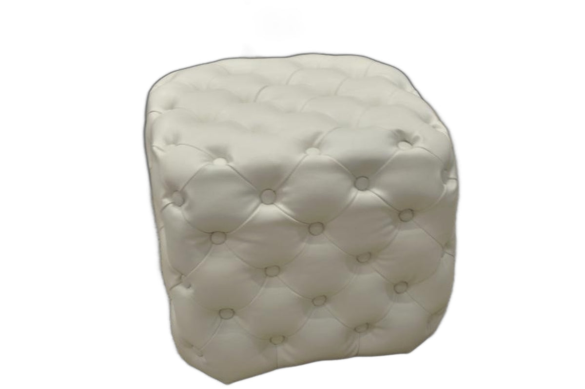 LS301A Eva Modern White Tufted Ottoman