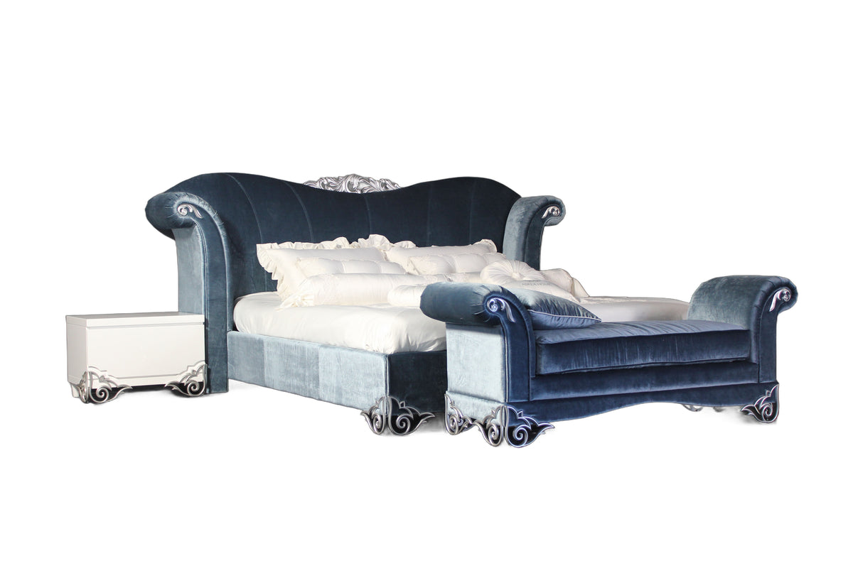 Rita Transitional Velour Fabric Bench