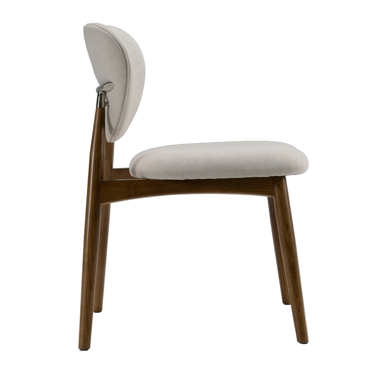 Savannah - Mid-Century Modern Grey Fabric + Walnut Dining Chair