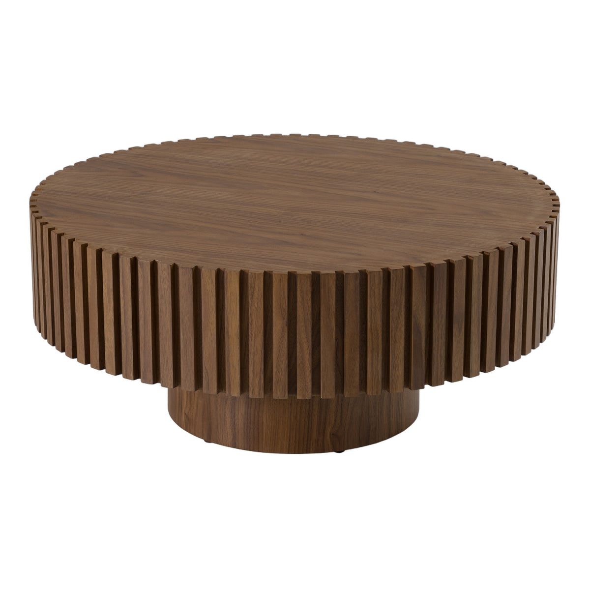 Pierre - Modern Walnut Small Round Coffee Table